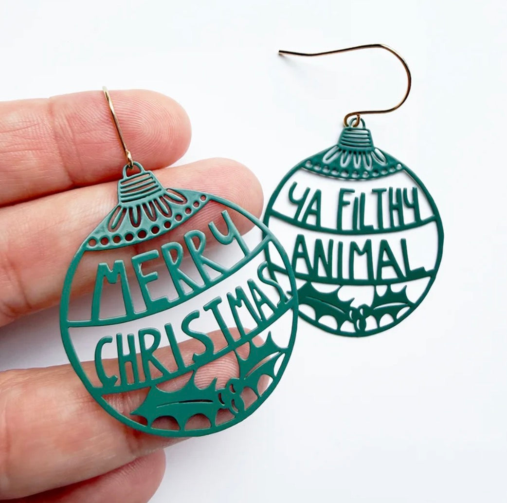 Denz earrings - Merry Christmas Ya Filthy Animal