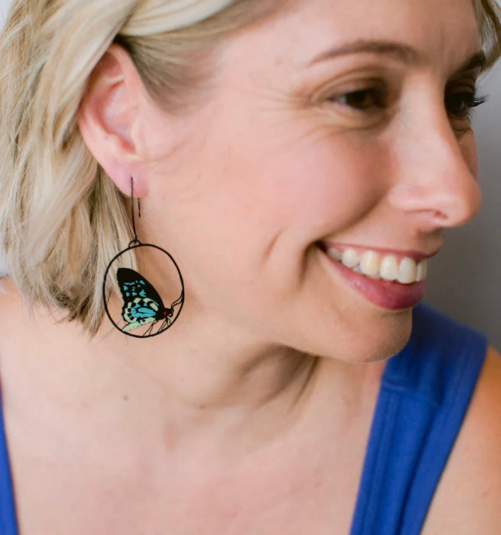 Denz earrings - Cairns Birdwing Butterfly