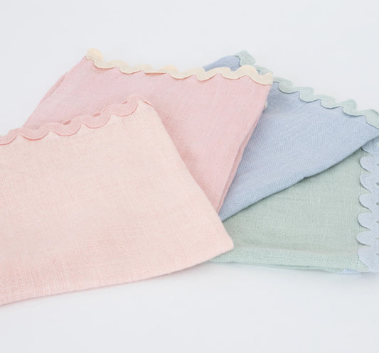 Meri Meri Ric Rac Linen Napkins - pastel