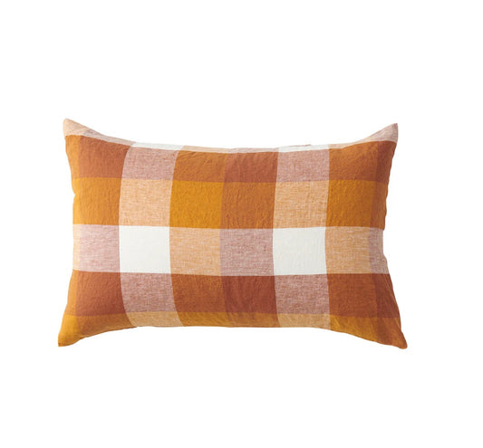 Society of Wanderers - Biscuit Check Linen Pillowcases