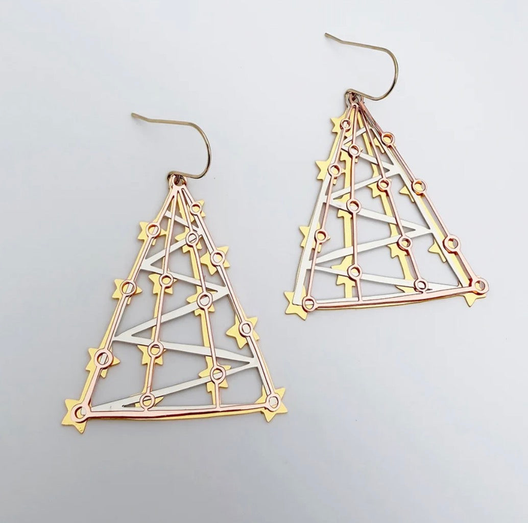 Denz earrings - Metal Christmas Tree Dangle