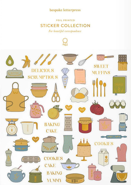 Bespoke Letterpress - Baking Sticker Sheet