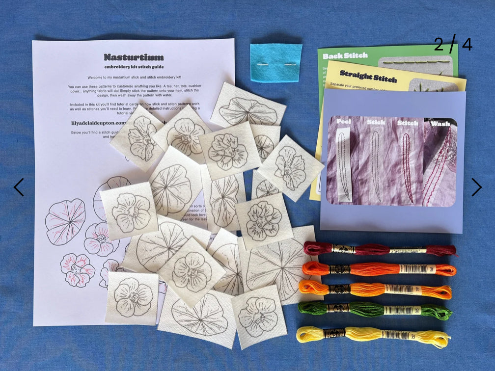 Lily Upton Nasturtiums Stick and Stitch Kit