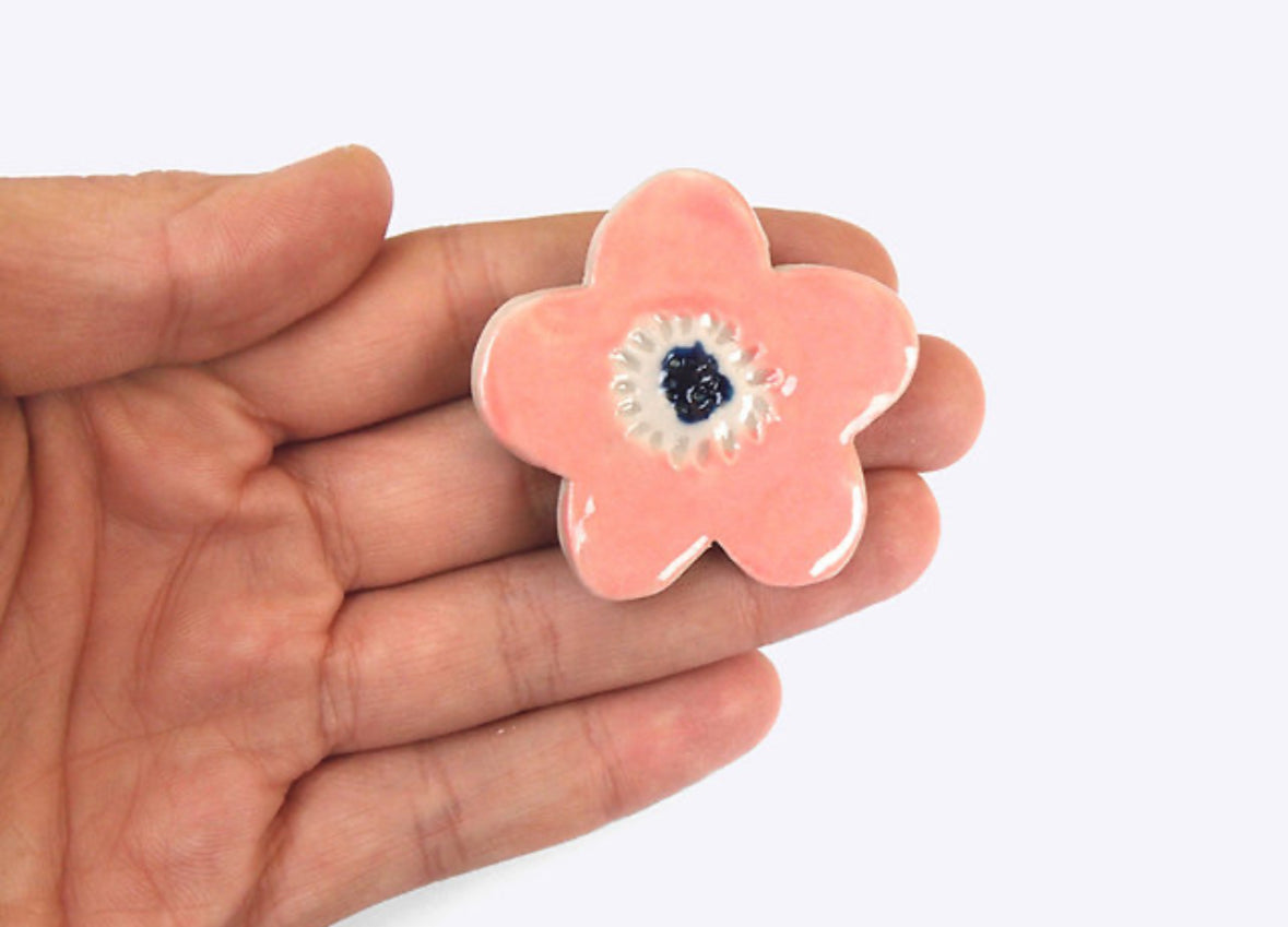 Togetherness Ceramic Brooch - Pink Blossom