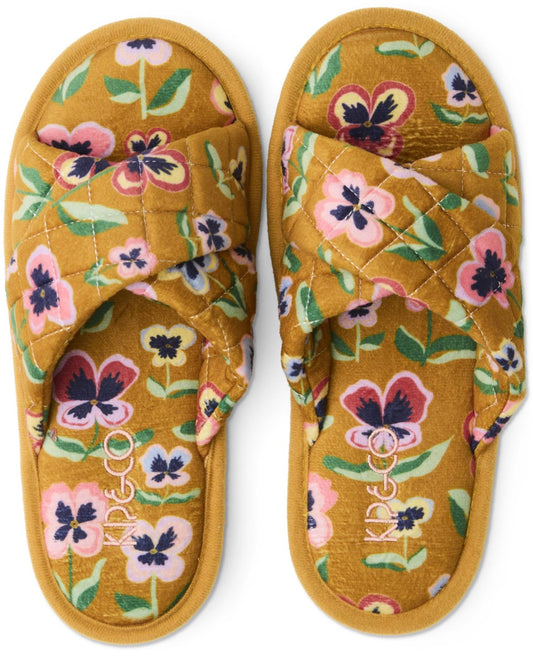 Kip and Co Velvet Adult Slipper - Pretty Pansy