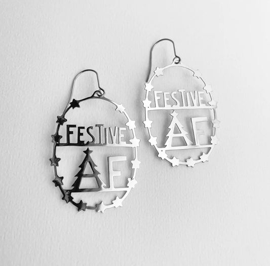 Denz earrings - Festive AF (Silver)