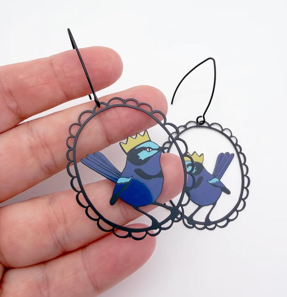 Denz earrings - Christmas Splendid Fairy Wren