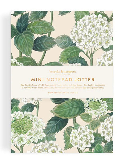 Bespoke Letterpress - Hydrangea Notepad Mini Jotter