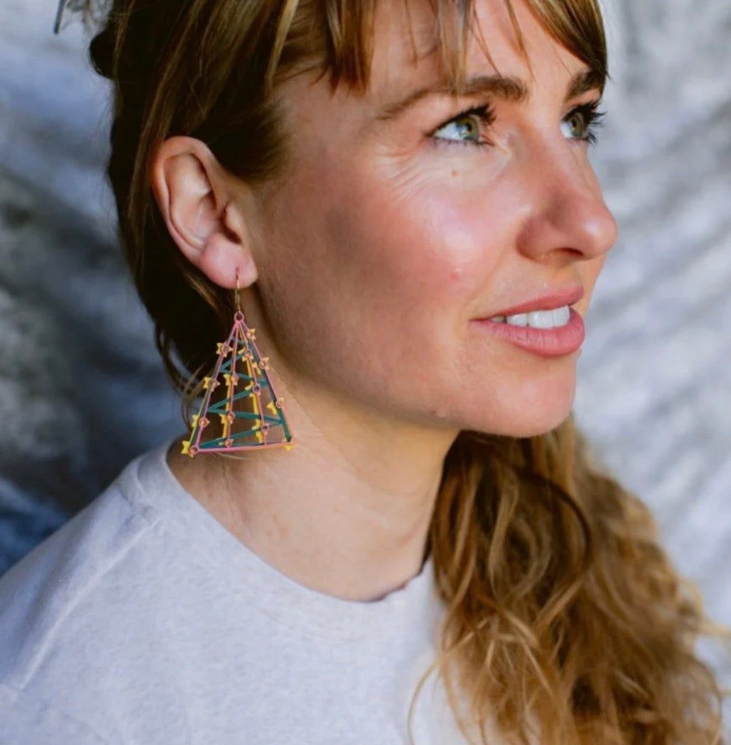 Denz earrings - Coloured Christmas Tree Dangle