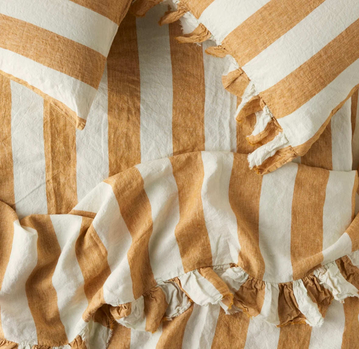 Society of Wanderers - Turmeric Stripe Linen Pillowcases