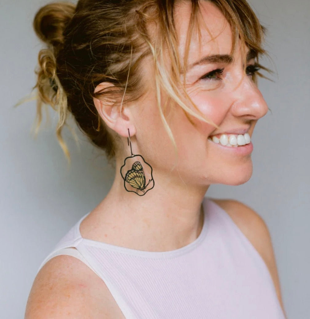 Denz earrings - Monarch Butterfly