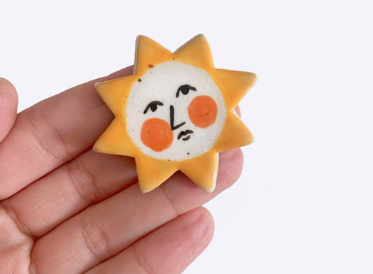 Togetherness Ceramic Brooch - Summer Sun