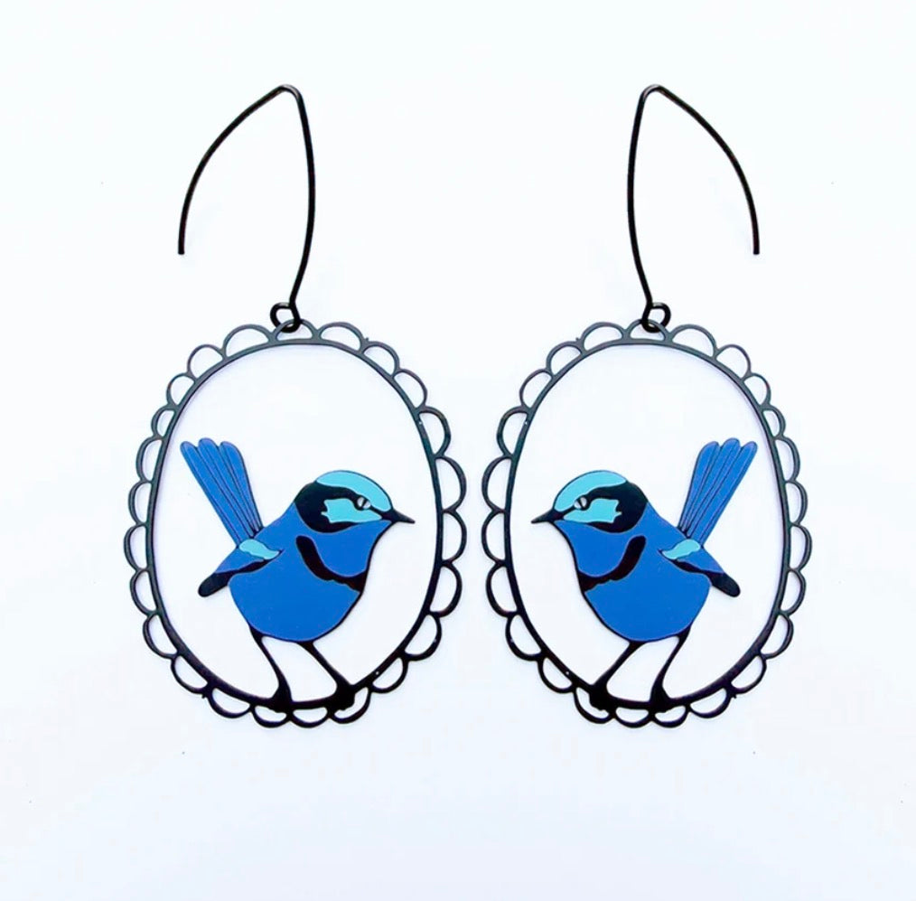 Denz earrings - Splendid Fairy Wren