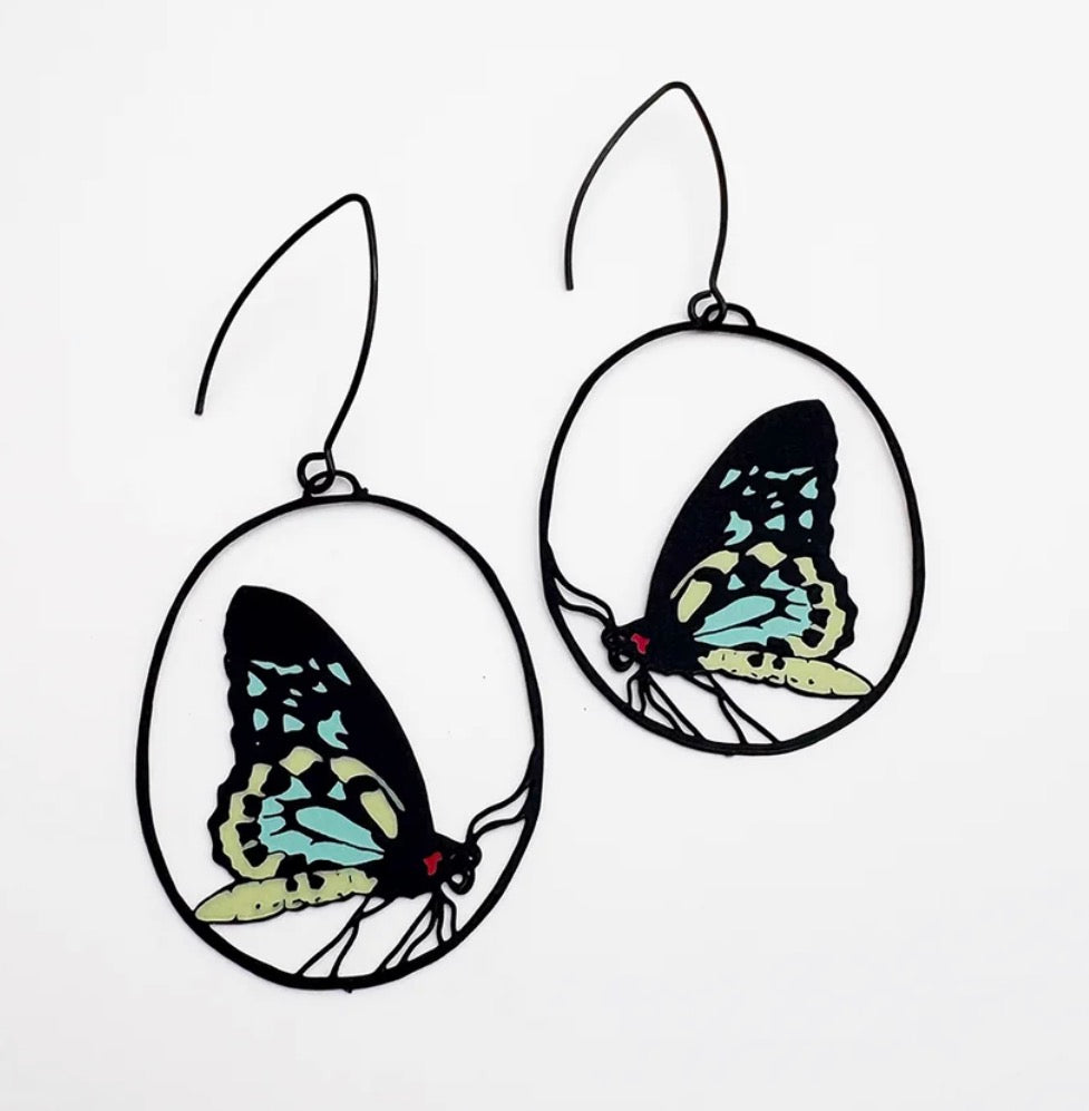 Denz earrings - Cairns Birdwing Butterfly