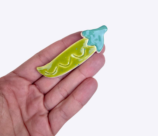Togetherness Ceramic Brooch - Snow Pea