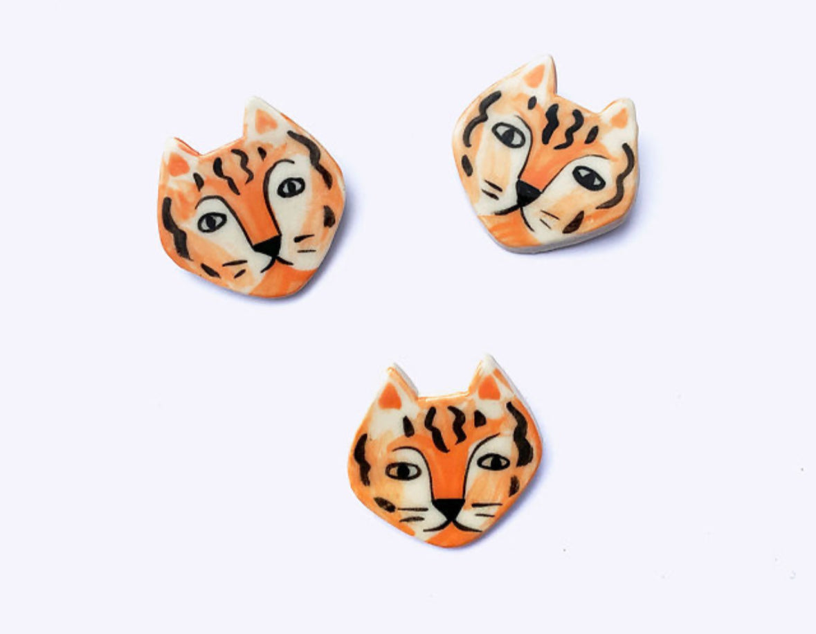 Togetherness Ceramic Brooch - Tiger