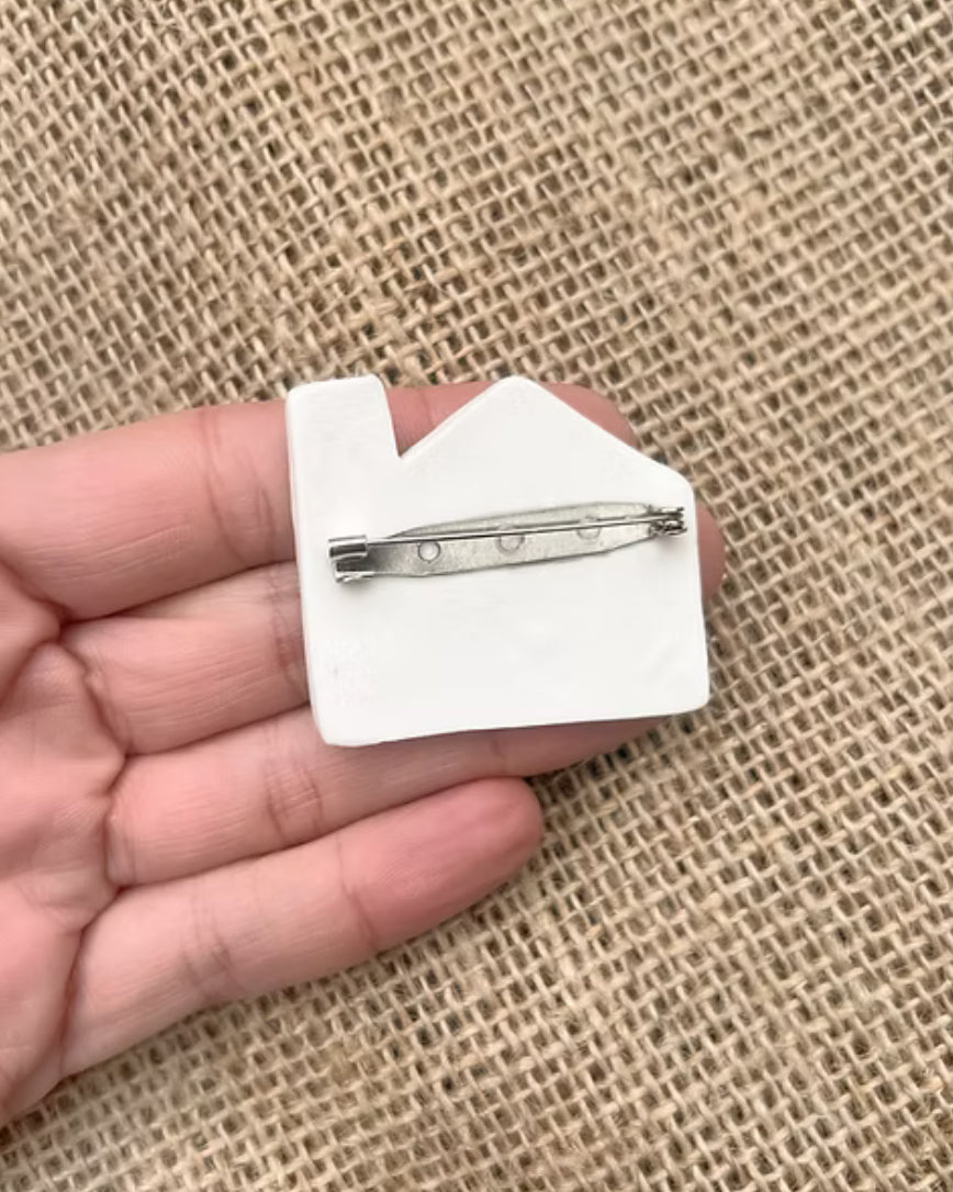 Togetherness Ceramic Brooch - house