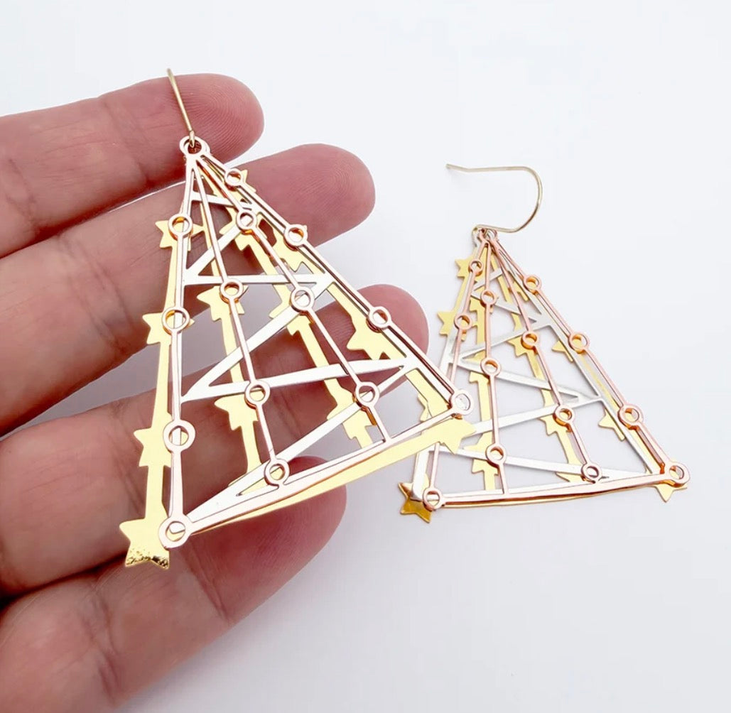 Denz earrings - Metal Christmas Tree Dangle