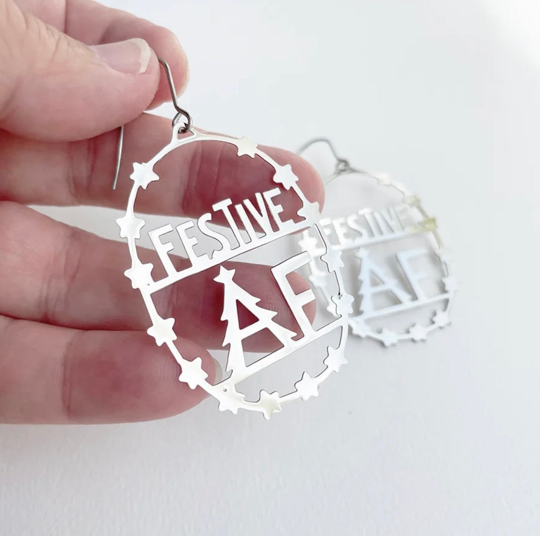 Denz earrings - Festive AF (Silver)