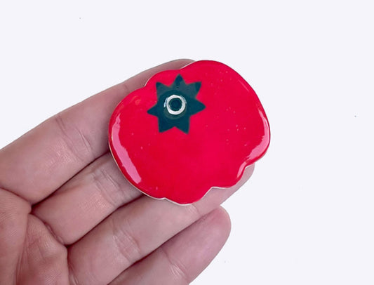Togetherness Ceramic Brooch - Tomato
