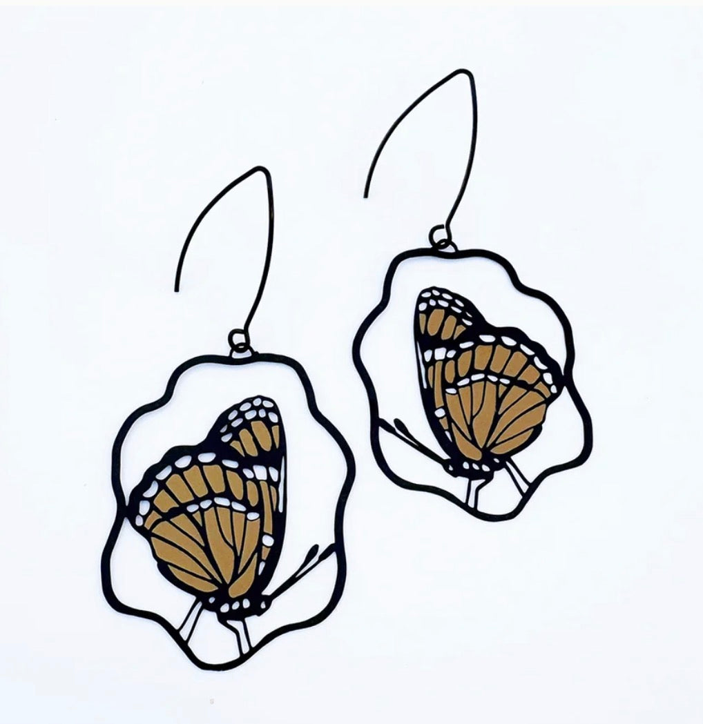 Denz earrings - Monarch Butterfly