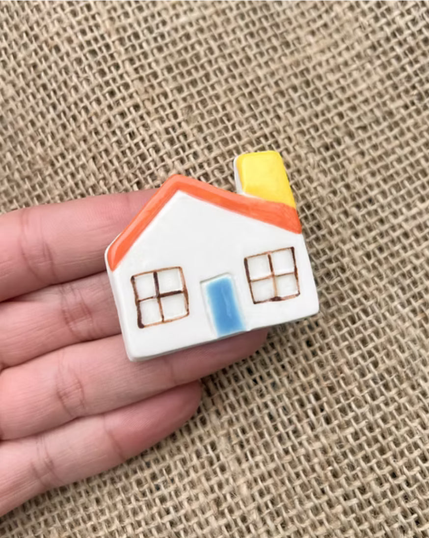 Togetherness Ceramic Brooch - house