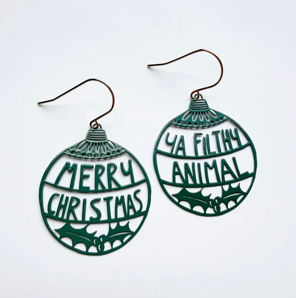 Denz earrings - Merry Christmas Ya Filthy Animal