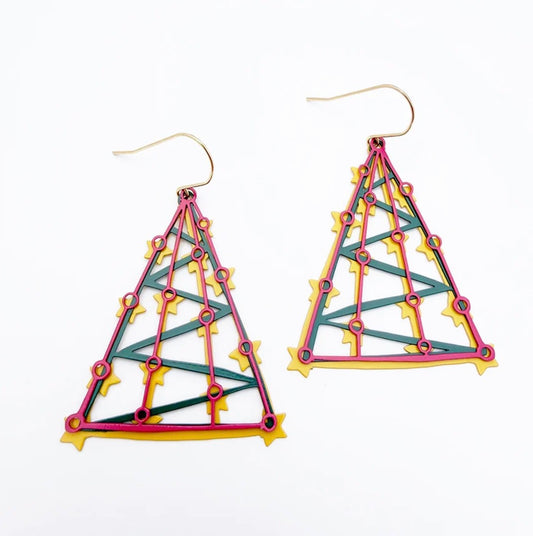 Denz earrings - Coloured Christmas Tree Dangle