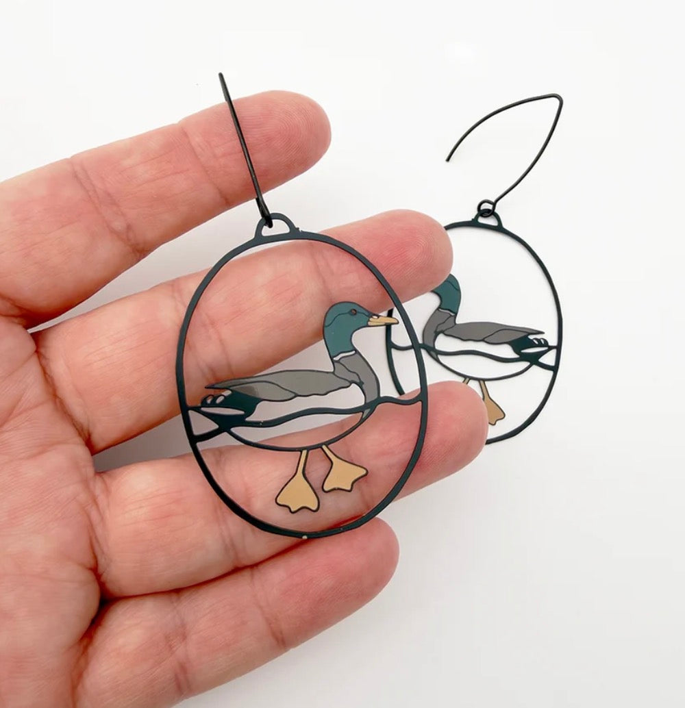 Denz earrings - Mallard Duck