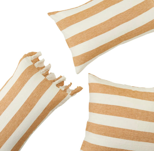 Society of Wanderers - Turmeric Stripe Linen Pillowcases