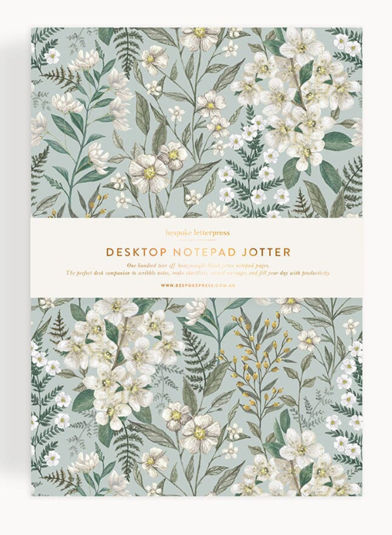 Bespoke Letterpress - Ivory Garden Notepad Desktop Jotter