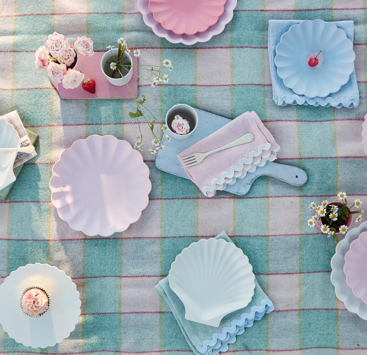 Meri Meri Ric Rac Linen Napkins - pastel