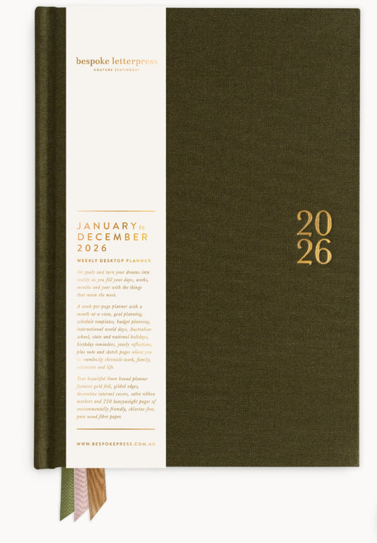 Bespoke Desktop 2026 Planner - Hunter Green