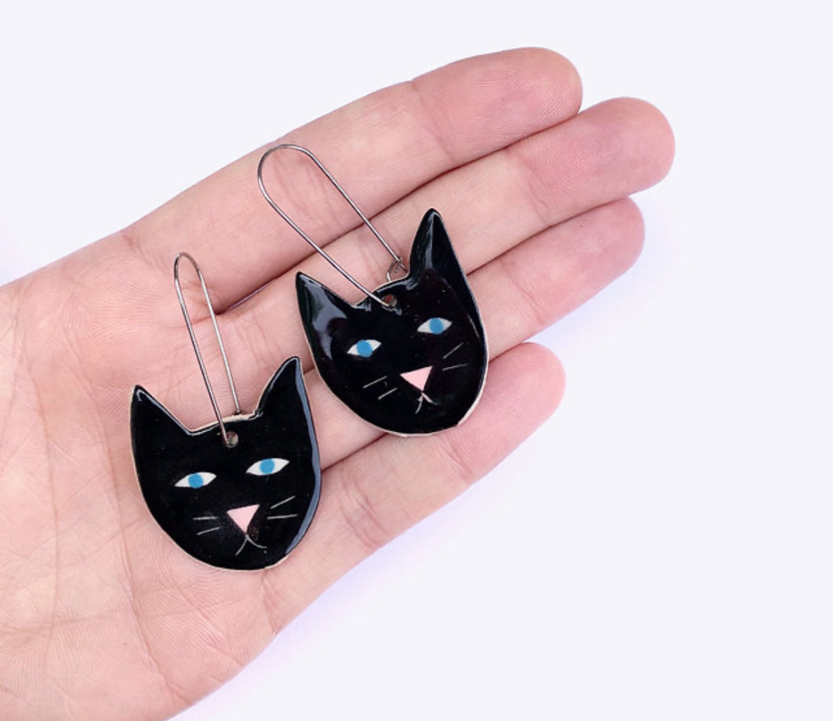 Togetherness Ceramic Earrings - Lucky Cat