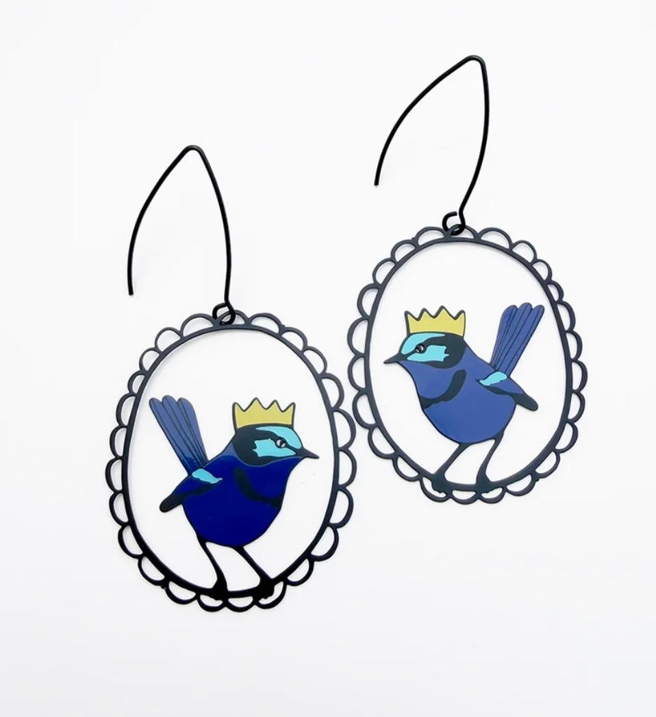 Denz earrings - Christmas Splendid Fairy Wren