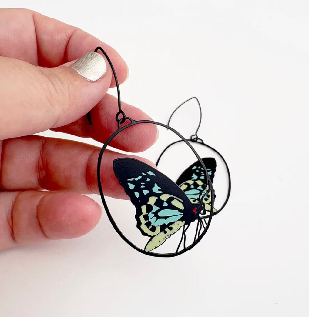 Denz earrings - Cairns Birdwing Butterfly