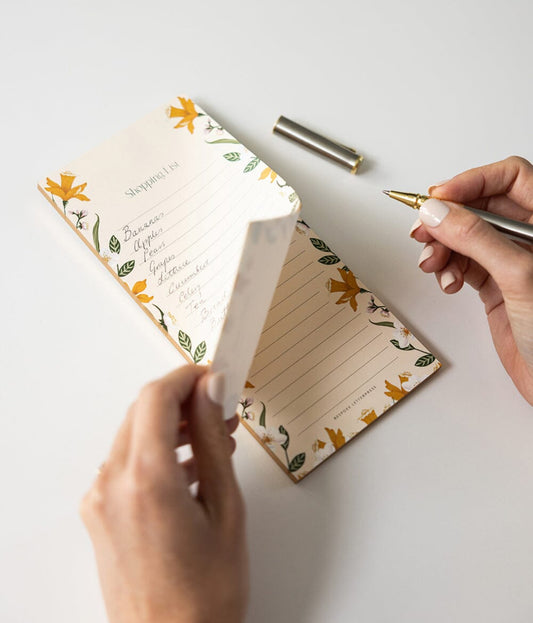 Bespoke Letterpress - Daffodil Shopping List DL Notepad