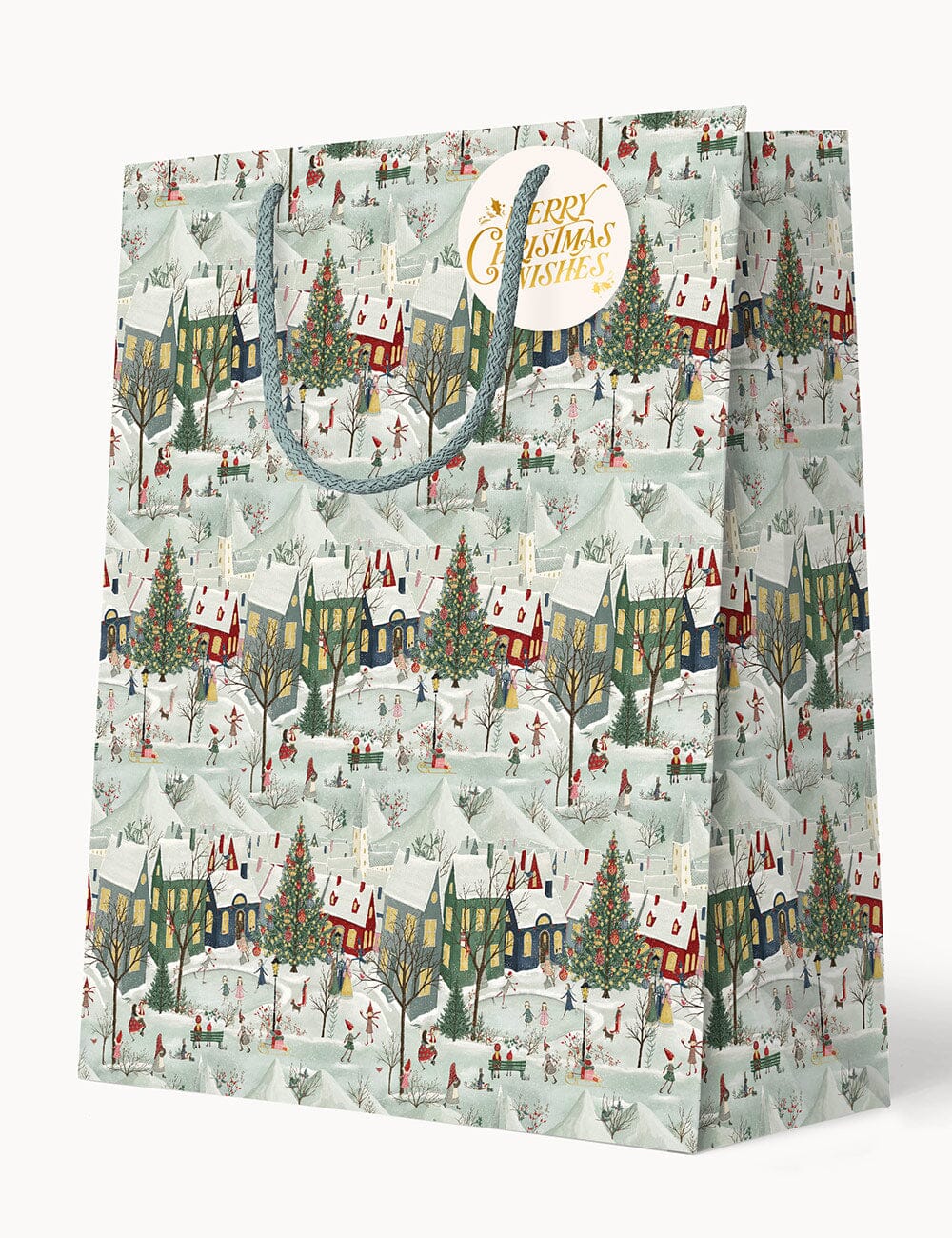 Bespoke Large Gift Bag - The Snowy Village