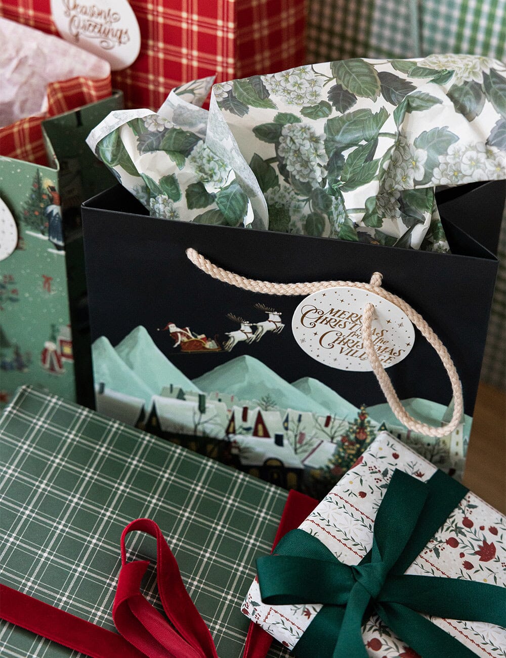 Bespoke Medium Gift Bag - The Christmas Village