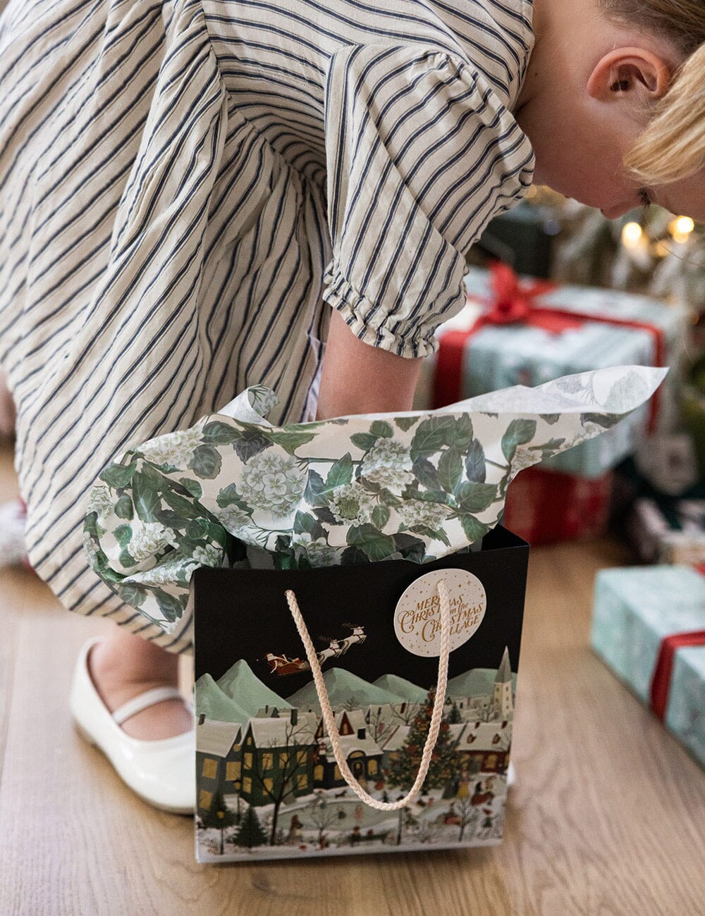 Bespoke Medium Gift Bag - The Christmas Village