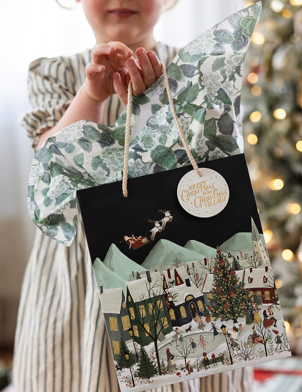 Bespoke Medium Gift Bag - The Christmas Village