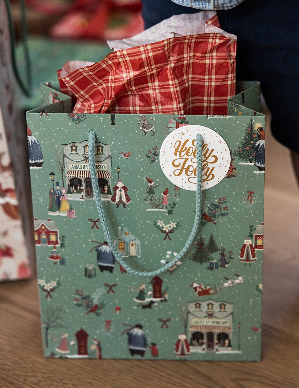 Bespoke Medium Gift Bag - Santa's Toy Workshop
