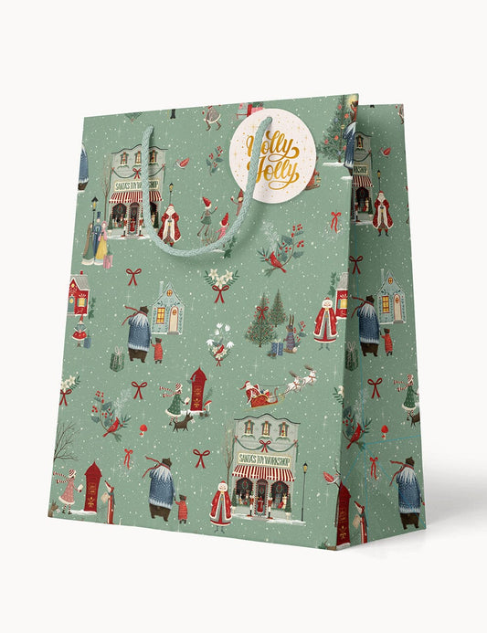 Bespoke Medium Gift Bag - Santa's Toy Workshop