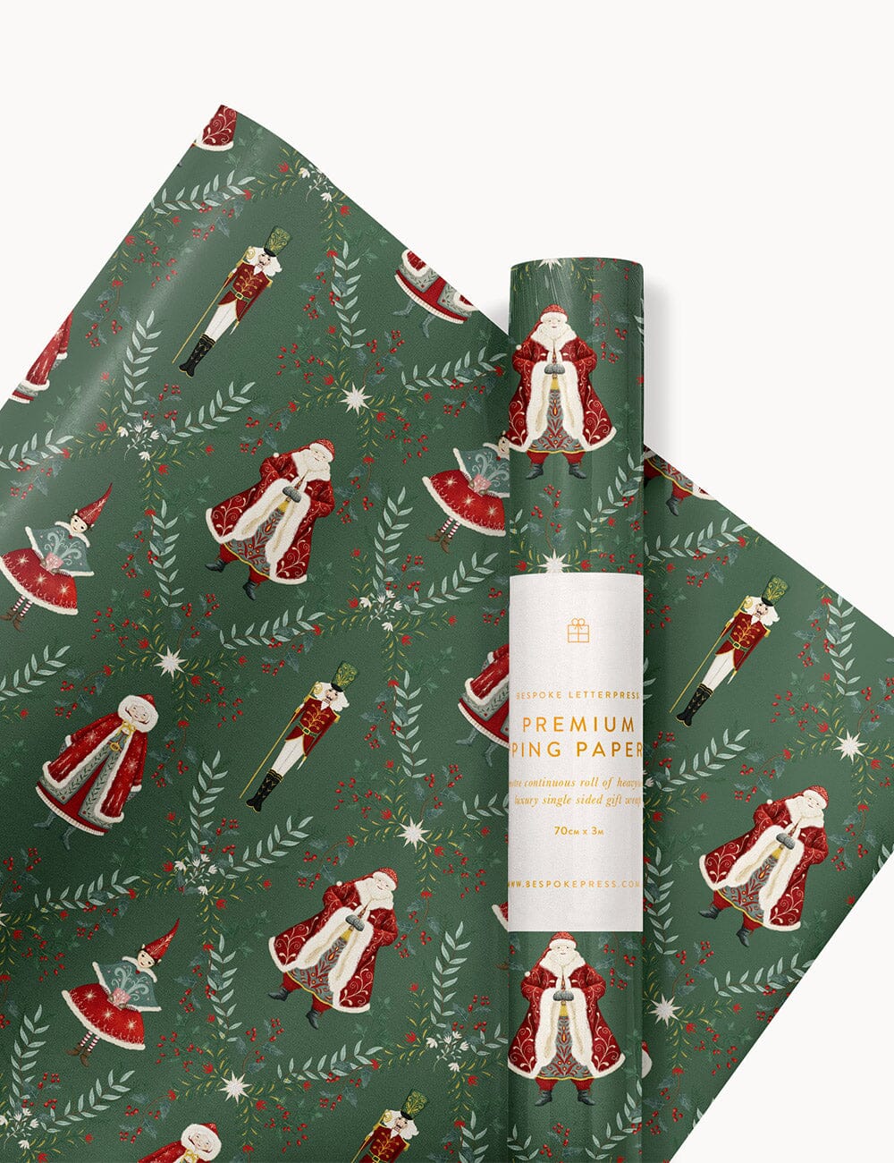 Bespoke Mr & Mrs Claus Gift Wrap 3m Roll