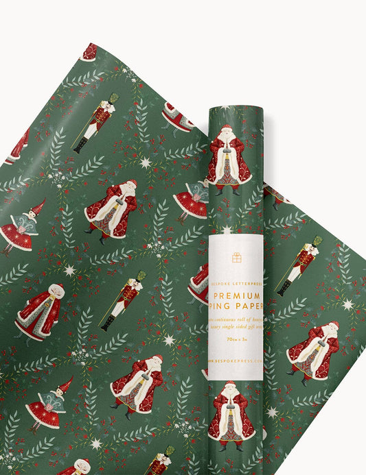 Bespoke Mr & Mrs Claus Gift Wrap 3m Roll