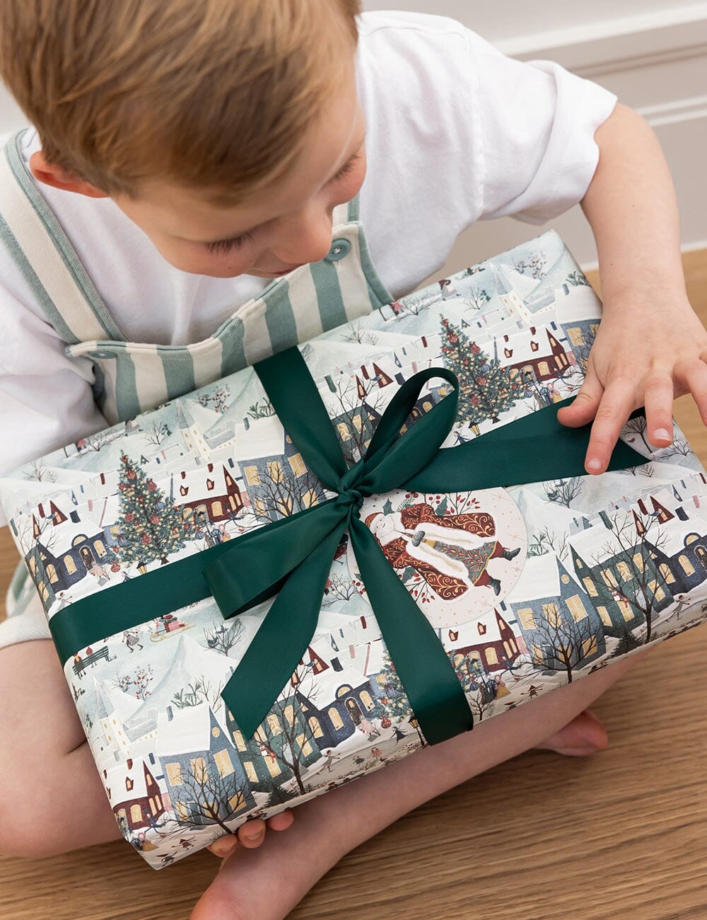 Bespoke Christmas Village Gift Wrap 3m Roll