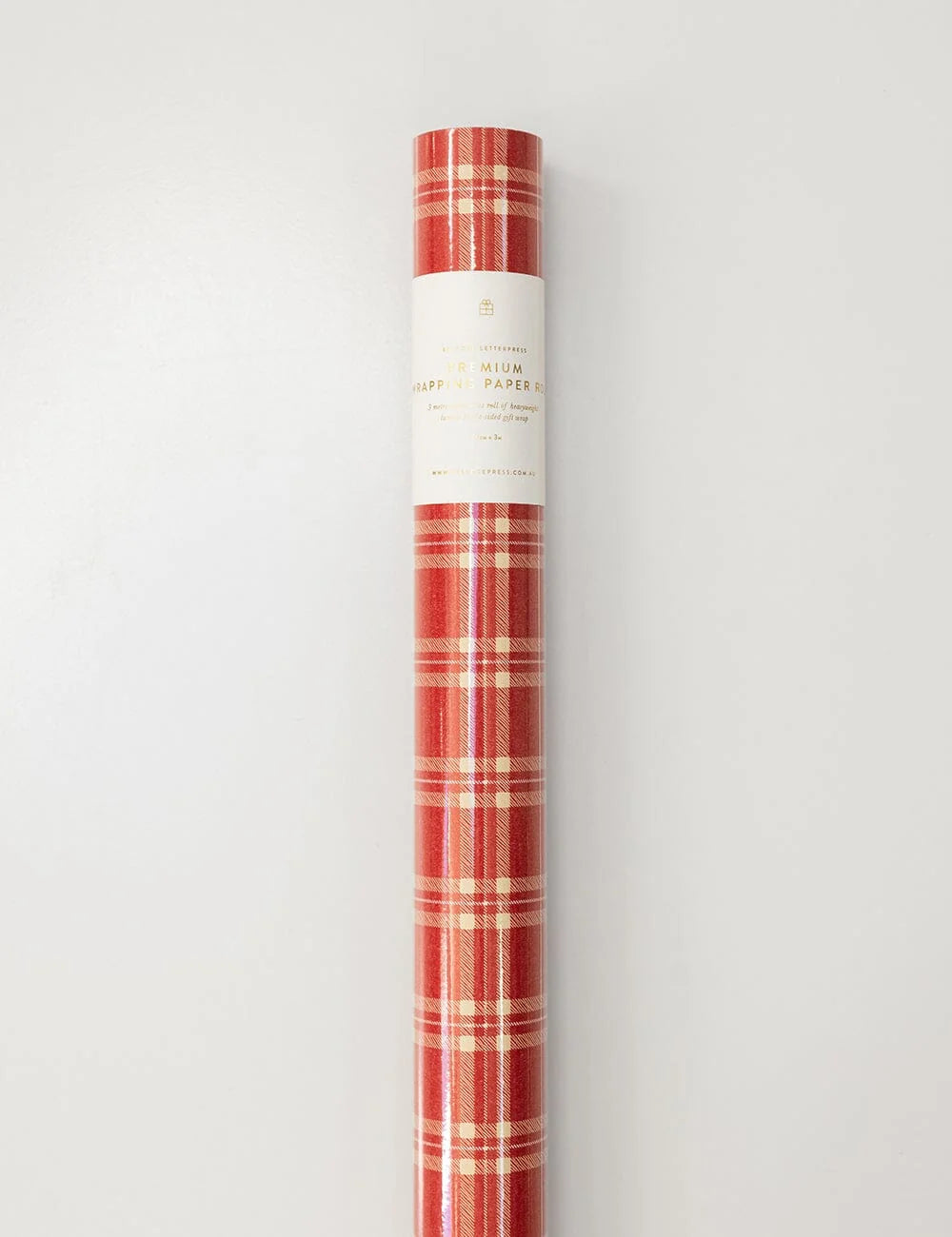 Red Check Plaid Gift Wrap 3m Roll