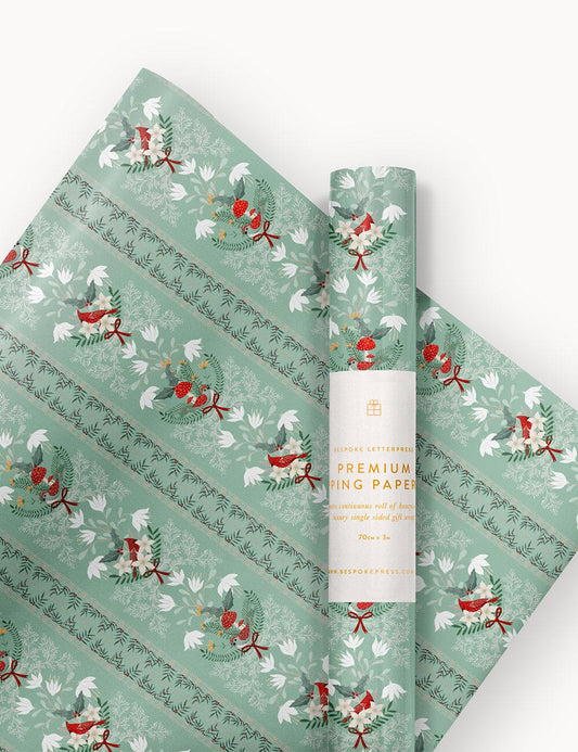 Bespoke Christmas Songbirds Gift Wrap 3m Roll