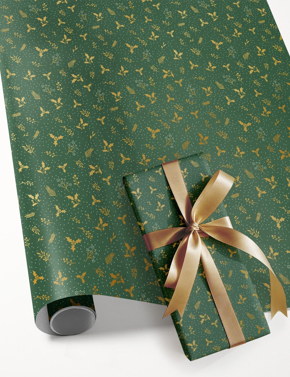 Golden Holly (gold foil) Gift Wrap 3m Roll