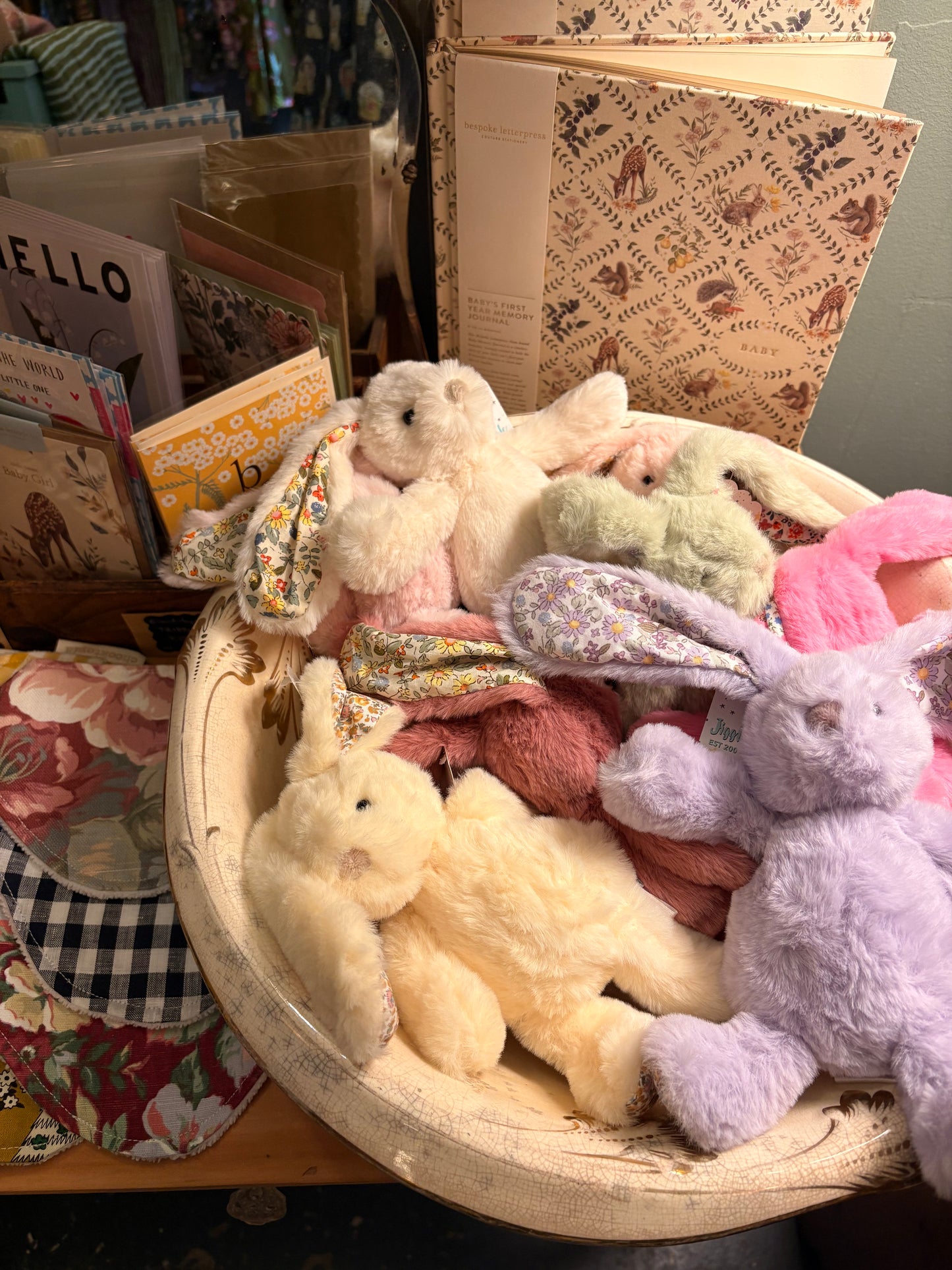 Rattle Bunny with Fabric Ears